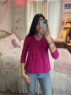 Y2K Fuchsia babydoll Sweater